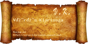 Vörös Klarissza névjegykártya