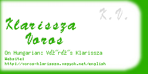klarissza voros business card